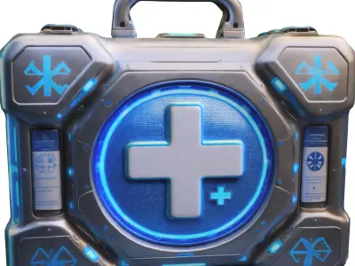 Futuristic Medkit Case Sci-Fi Health  Low-poly 3D model