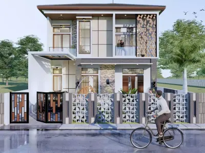 2 Floor Minimalist House Design Full Interior  3D model