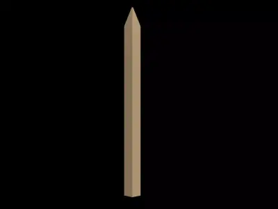 Tipofshort wooden stick 3D model