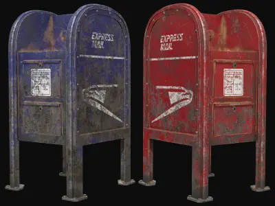 Mail Box 1 Low-poly 3D model