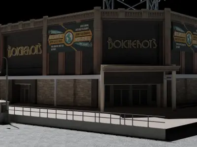 Large building Free low-poly 3D model