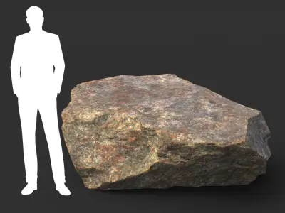 Low poly Brown Granite Rock Pack 200104 Low-poly 3D model