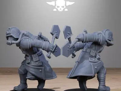 GrimGuard Shovel Fighter 3D print model