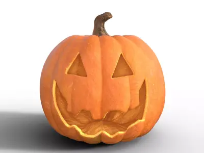 Haunted Halloween Pumpkin Low-poly 3D model
