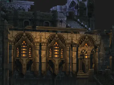 dungeons castle alcazar barbacan Low-poly 3D model