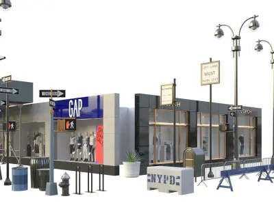28 Unique New York City props 3D model