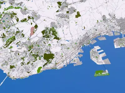 Kobe City Japan 2021 July Low-poly 3D model