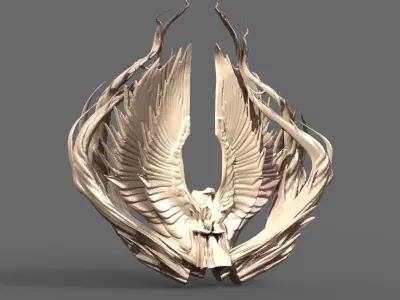 Praying Goddess stand Ivy base 3D model