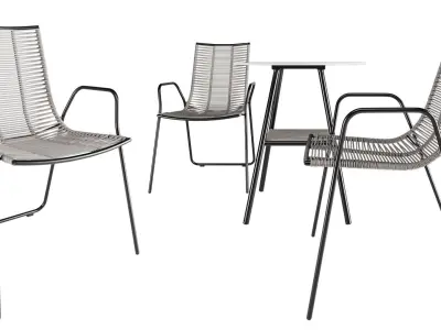 Elba table and chair 3D model