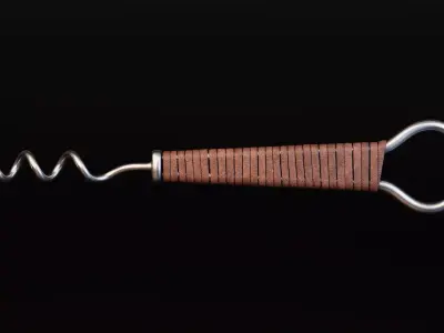 Vintage Corkscrew Wine Opener Free low-poly 3D model