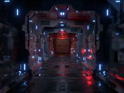 Dark Sci-Fi Corridor 3D model