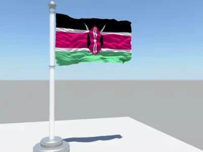 Kenya flag 3D model