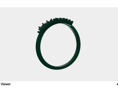 Women Ring with Round Cut Stones 3D print model