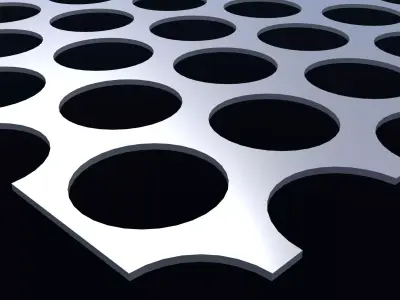 Perforated panel with 58 percent opening 25O103 3D model