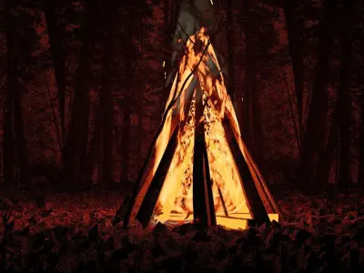 Camp fire 3D model purchase