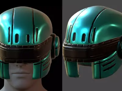 Gas mask helmet 3d model scifi Low-poly  3D model buy