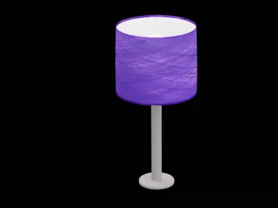 Bed Side Table Lamp Low-poly 3D model 2