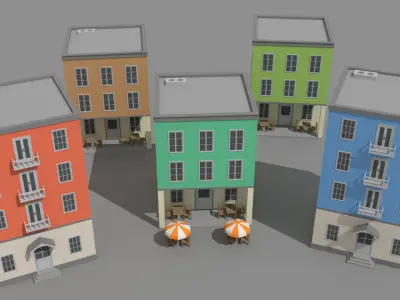 SimplePoly Buildings - Low Poly Assets Low-poly 3D model