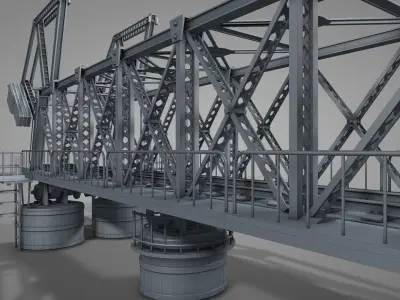 Railway Iron Drawbridge 3D model