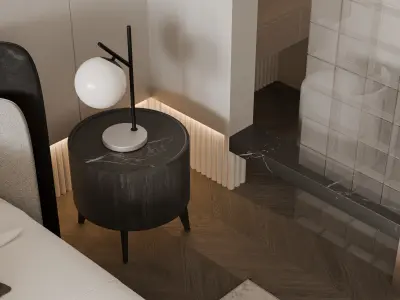 Modern bedroom 3D model 33