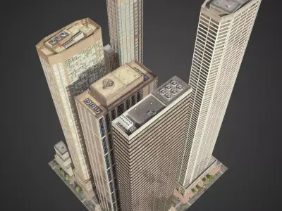 Realistic City District H8-H28 3D model