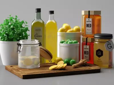 Kitchen set 3D model buy