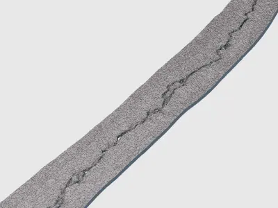 Long Crack In Asphalt 3D model