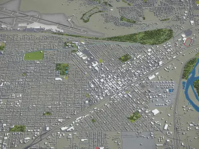 Billings - Montana Low-poly 3D model