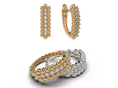 High jewelry Bubble set 3D Model Pack