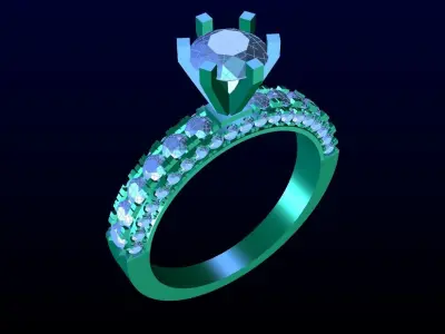 Free Solitaire Diamond Ring Free 3D print model