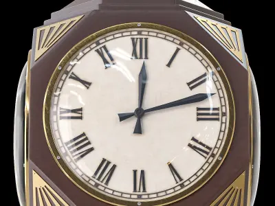 Street clock on the Dassel support 3D model