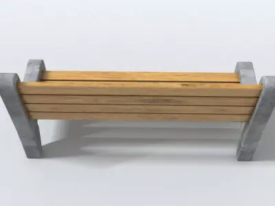 laos Park Bench Low-poly 3D model
