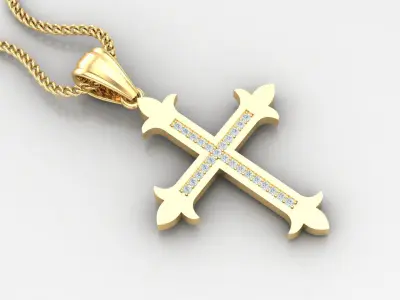 Cross Light Gold 4CP090 3DM STL 3D print model
