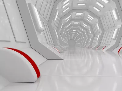 Futuristic Sci Fi Spaceship Corridor Environment 3D model
