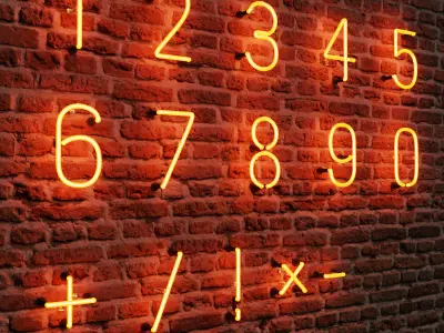 Neon Numbers 3D model