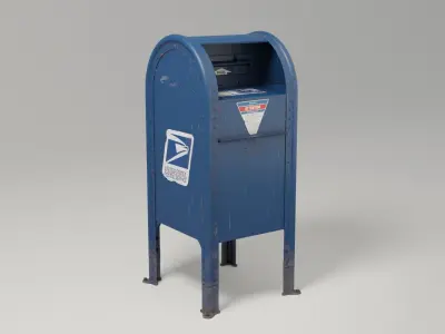 US Postal mailbox Low-poly 3D model