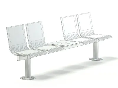 Black Waiting Chairs 3D model