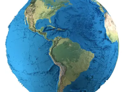 Earth Physical Map Globe  Low-poly 3D model