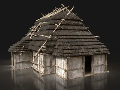 Next Gen AAA Medieval Village Collection - 7 Enterable Buildings Low-poly 3D model