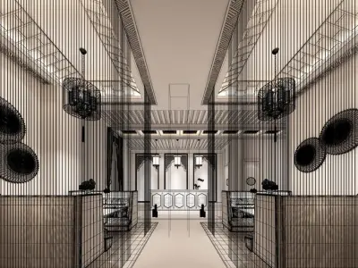 Business Restaurant - Coffee - Banquet  21 3D model