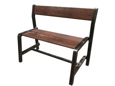 Street bench in the park PBR 3D model