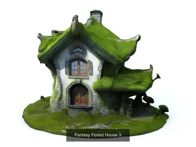 Fantasy Forest Houses 3D Model Pack