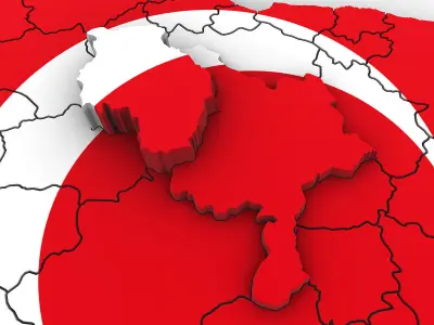 3d Poltiical Map of Turkey 3D model