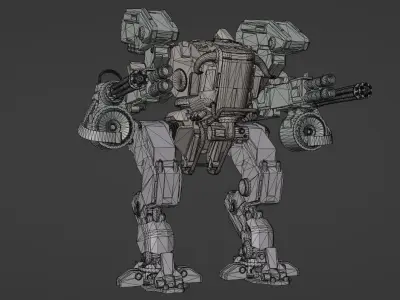 Mech Robot Machine Sci-Fi 3D model Low-poly 3D model