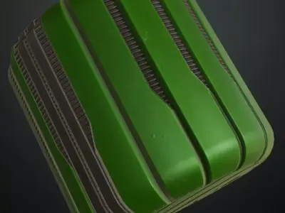 Green Sci-Fi Metal Panel PBR Seamless Texture