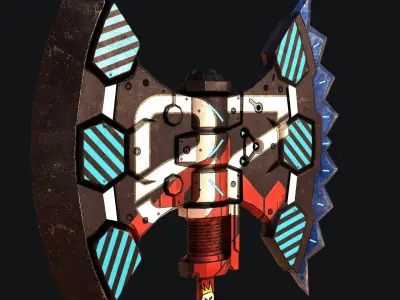 Sci-Fi Axe V2 Low-poly 3D model