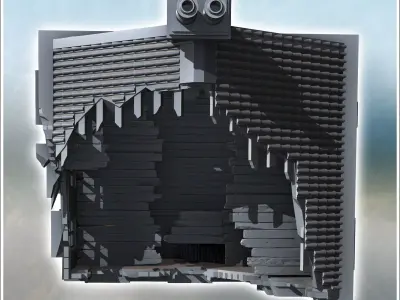 Tiled-roof house with bay window on the ground floor and a large 3D print model purchase