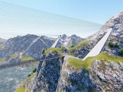 Bridge suspension - 3D model Max-Lumion 3D model