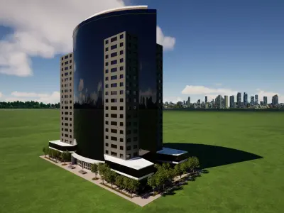 Small  office building Low-poly 3D model