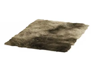 Fluffy rectangular carpet 3D model
